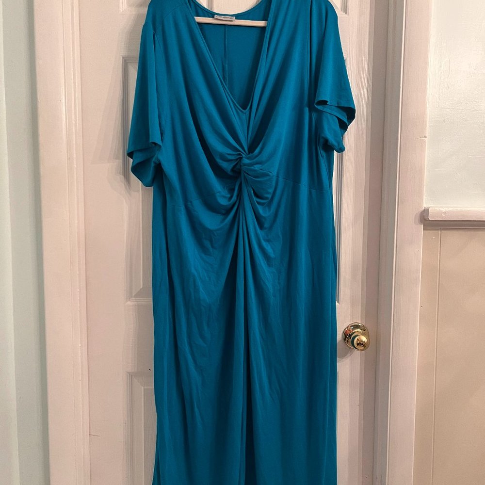 Catherines Dress, Midi Length, Turquoise  Size: 5x